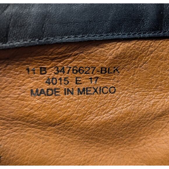 Frye Black Leather Heeled Mid-Calf Boots Buckle Strap Size 11 - Picture 7 of 7